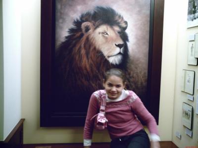 Hannah with Aslan painting